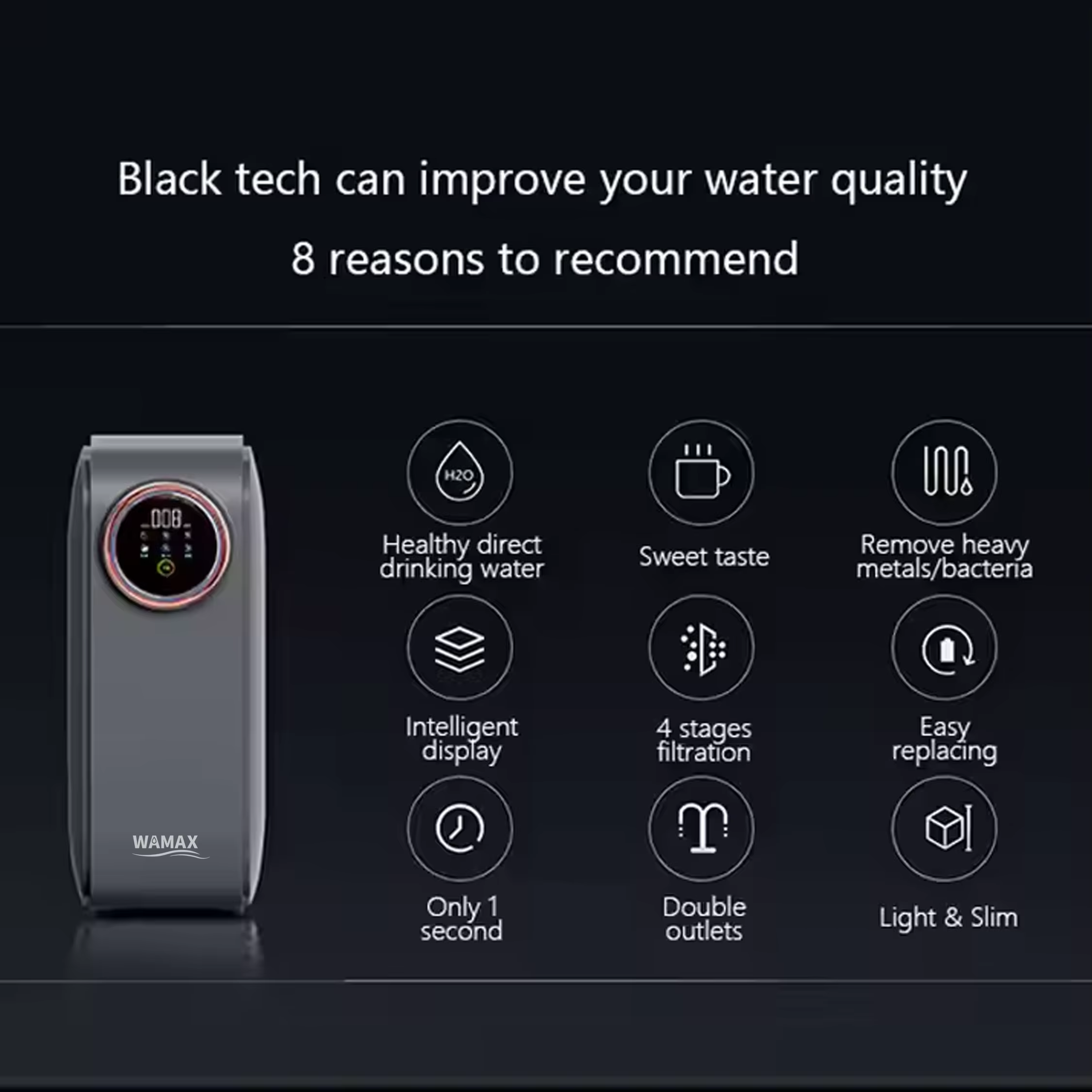 WAMAX RO Water Filter Technology Feature 1 - Advanced multi-stage filtration process with intelligent monitoring system