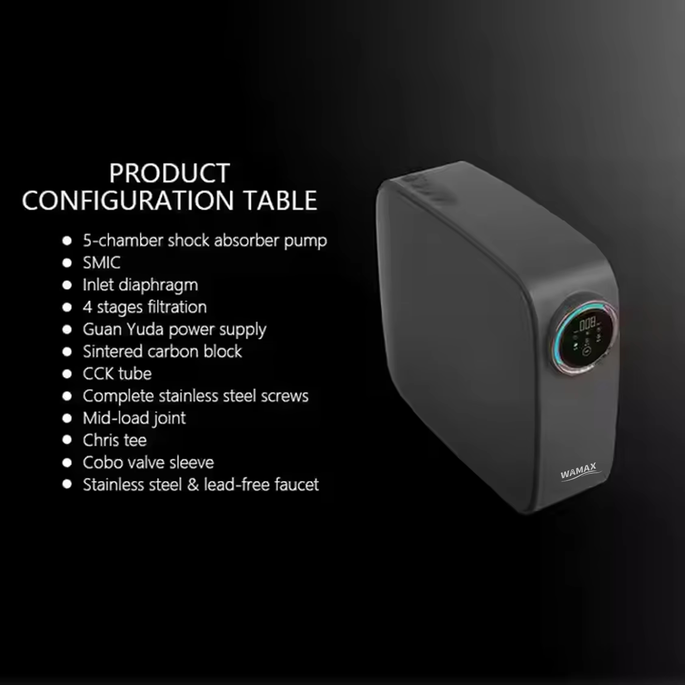 WAMAX RO Water Filter Technology Feature 3 - Compact design with small space installation and easy maintenance